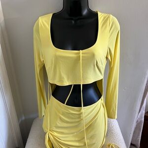 Yellow Cutout Two-Piece Set